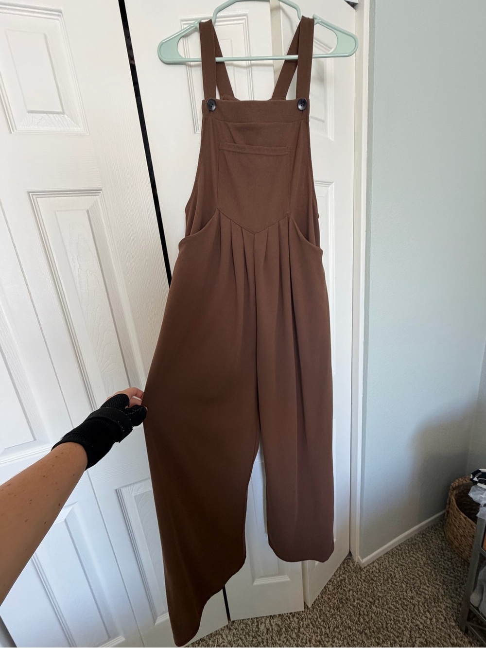 HALARA maternity Brown Wide-Leg Overall Jumpsuit - Picture 2 of 5